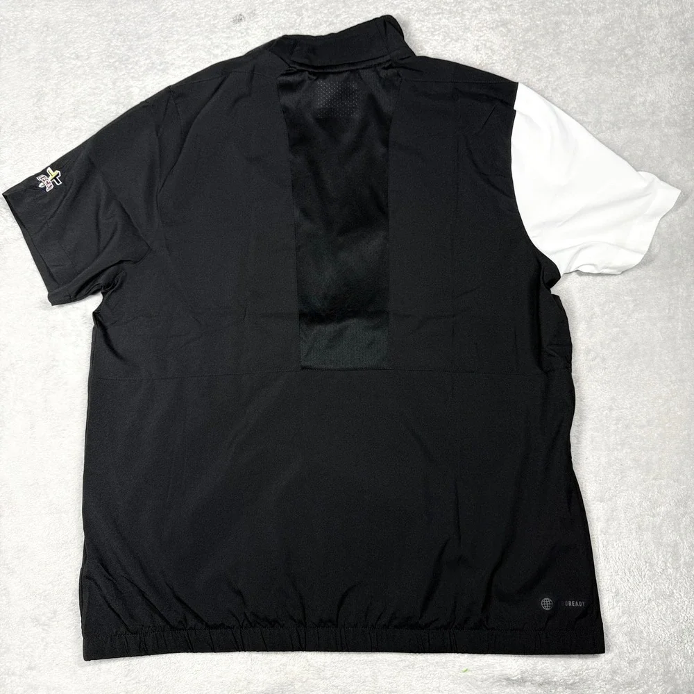 Adidas Windbreaker Mens Medium Black Short Sleeve FCA Quarter Zip HG0081